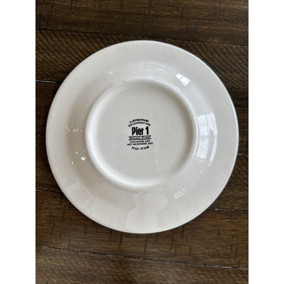 Pier 1 Mosaic Fruit Pear Green Cream Leaves Red Mosaic Tiles Salad Plate 2969 - Picture 2 of 2